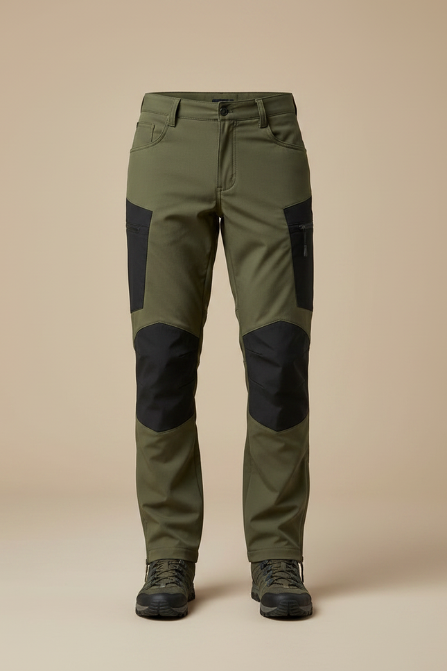 Pantalon Randonnée Vert Olive Renforcé Cargo Homme - Kaki Polyester - vue 3