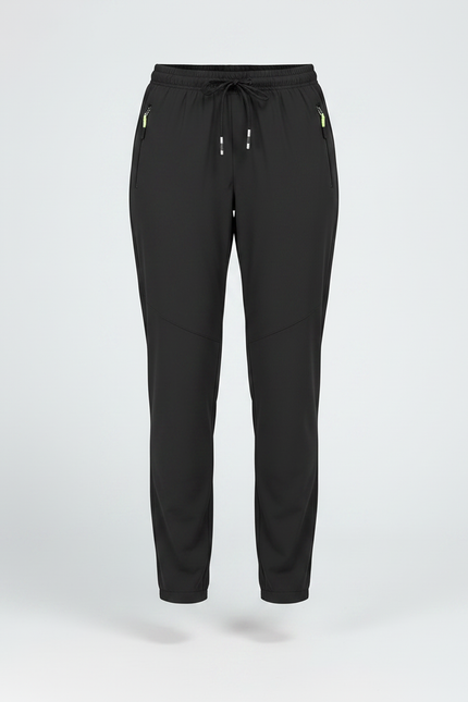 Pantalon Randonnée Noir Fluide Léger Cordon Femme - Polyester - vue 3