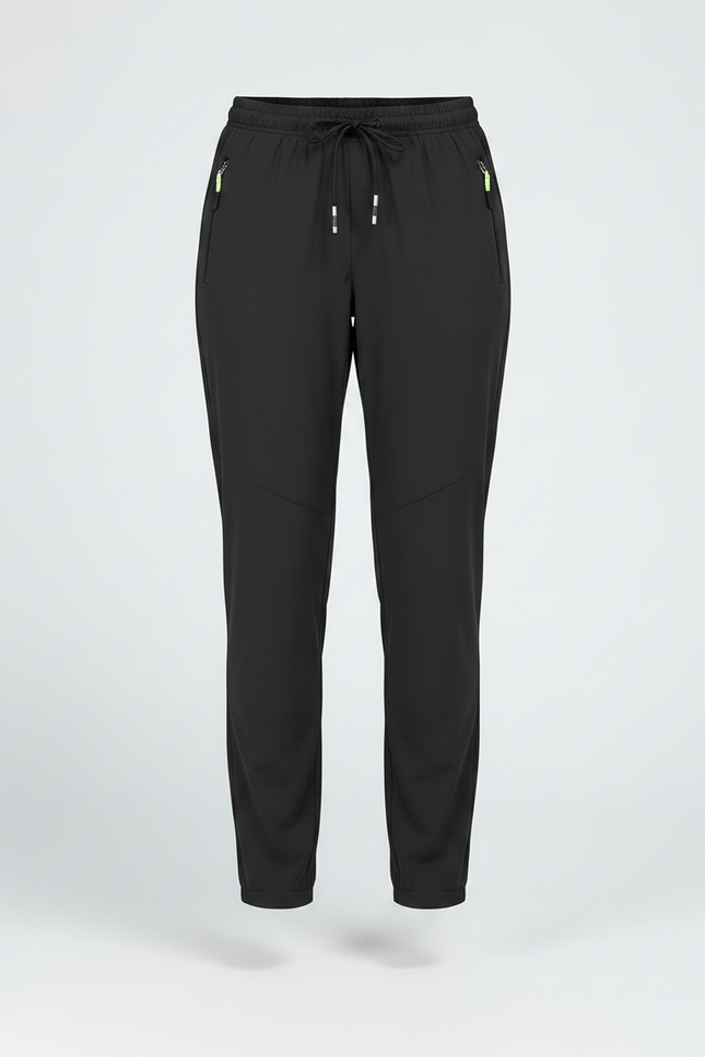 Pantalon Randonnée Noir Fluide Léger Cordon Femme - Polyester - vue 3