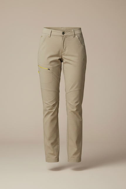 Pantalon Randonnée Beige Confortable Extensible Femme - Polyester - vue 3
