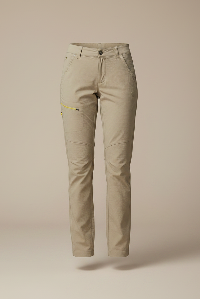 Pantalon Randonnée Beige Confortable Extensible Femme - Polyester - vue 3