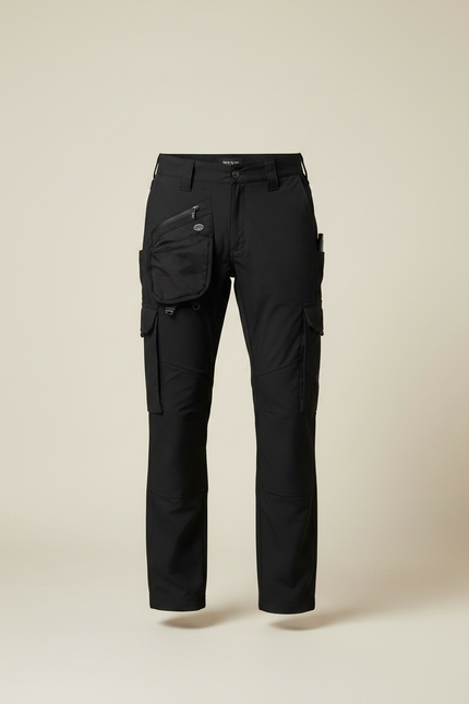 Pantalon Randonnée Noir Cargo Multipoches Tactique Homme - Polyester - vue 3