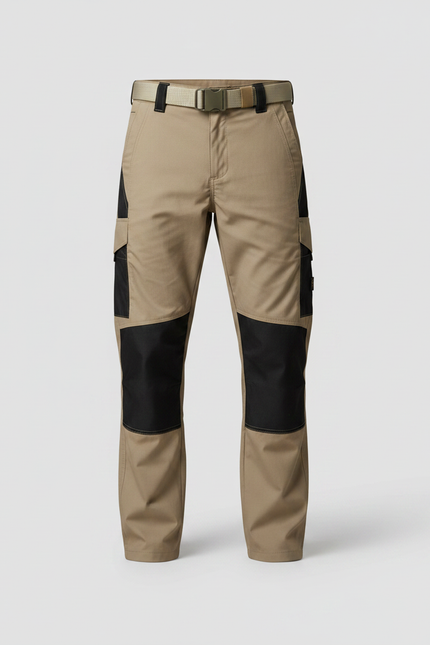Pantalon Randonnée Beige Cargo Multi-Poches Décontracté Homme - Toile - vue 3
