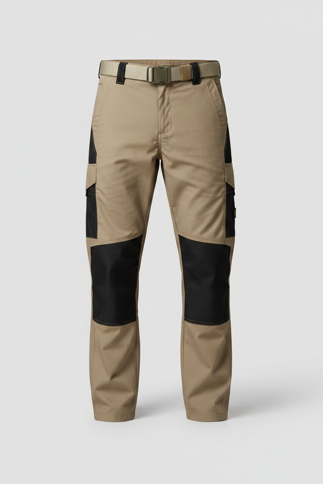 Pantalon Randonnée Beige Cargo Multi-Poches Décontracté Homme - Toile - vue 3
