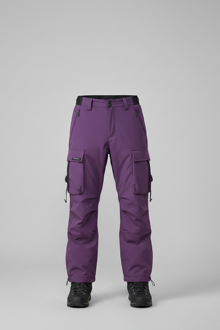 Pantalon Randonnée Violet Cargo Ample Imperméable Multi-poches Homme - Polyester - vue 3