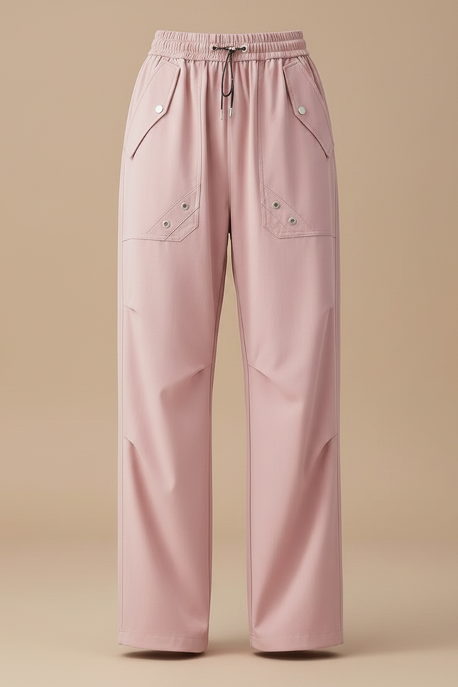 Pantalon Randonnée Rose Ample Sportif Taille Haute - Polyester - vue 3