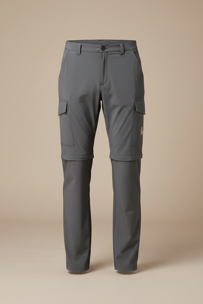 Pantalon Randonnée Gris Convertible Léger Stretch Multi-Poches - Polyester - vue 3
