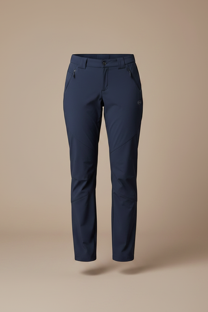 Pantalon Randonnée Femme Marine Stretch Coupe Droite - Polyester - vue 3