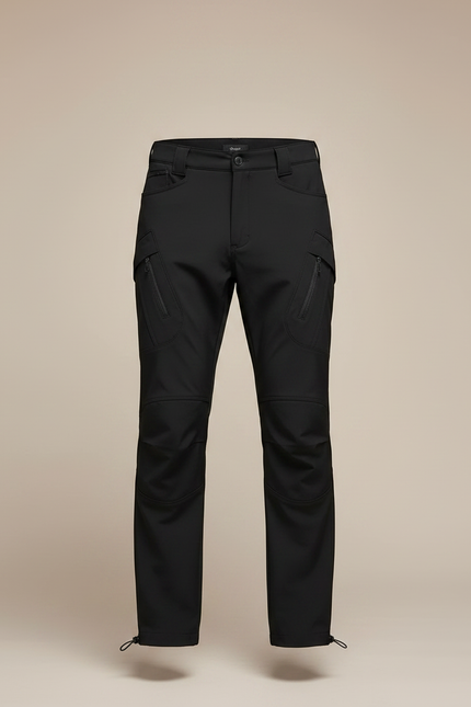 Pantalon Randonnée Homme Noir Softshell Élastique Cargo - Polyester - vue 3