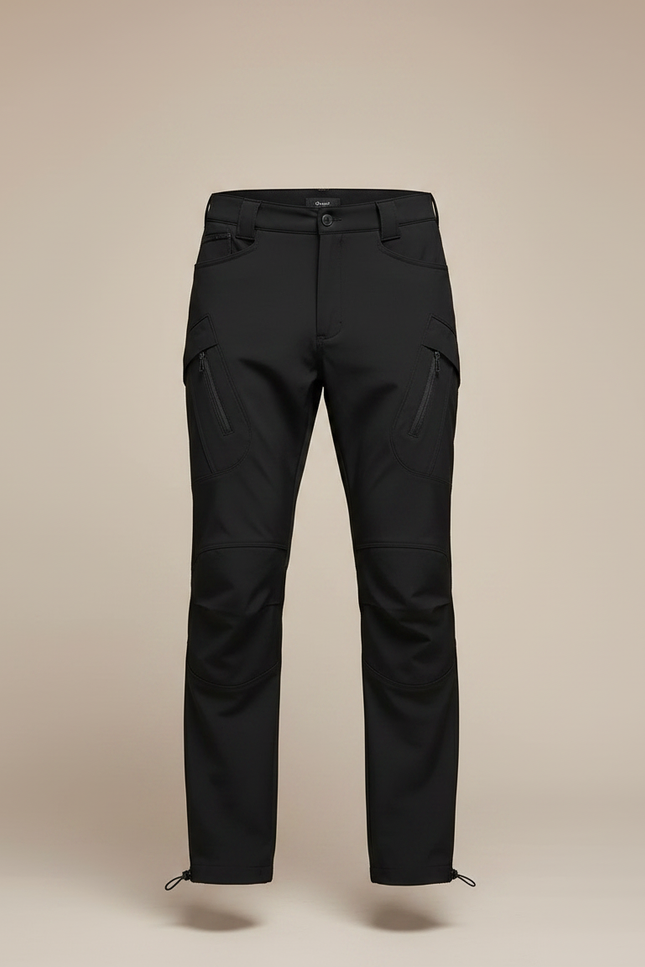 Pantalon Randonnée Homme Noir Softshell Élastique Cargo - Polyester - vue 3