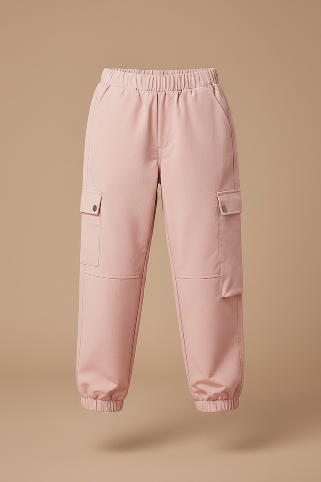 Pantalon Randonnée Rose Cargo Enfant Doublé Polaire - Polyester - vue 3