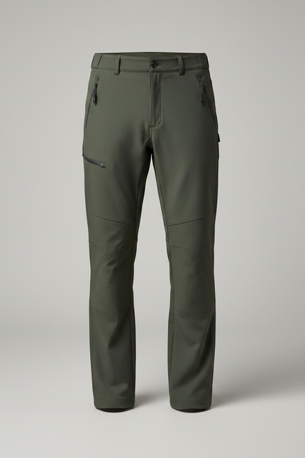 Pantalon Randonnée Vert Militaire Coupe Droite Homme - Kaki Polyester - vue 3