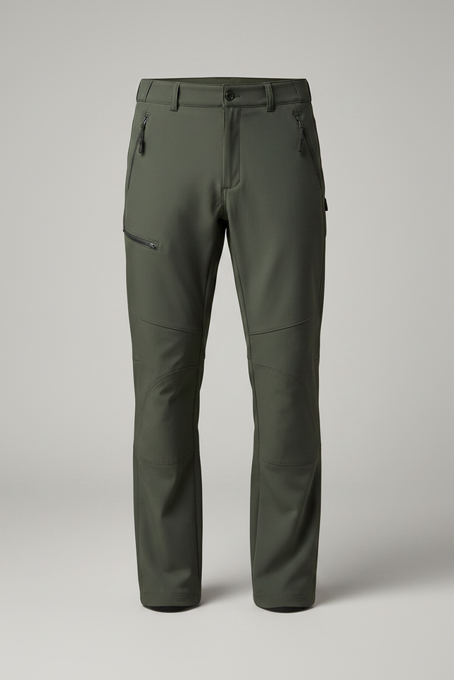 Pantalon Randonnée Vert Militaire Coupe Droite Homme - Kaki Polyester - vue 3