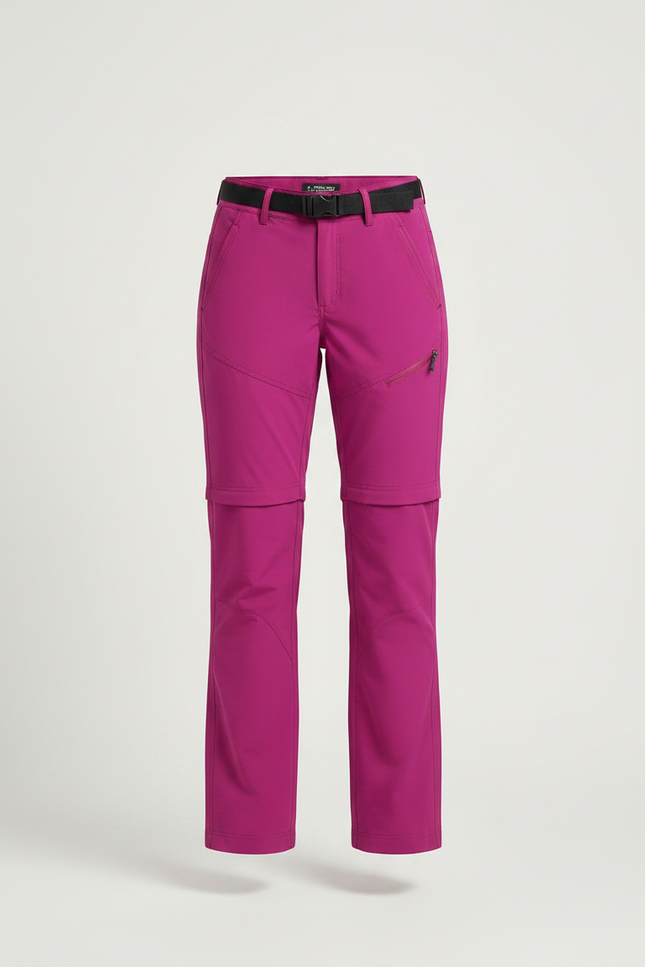 Pantalon Randonnée Femme Convertible Rose Séchage Rapide - Polyester - vue 3