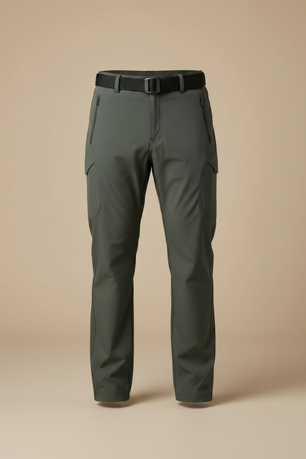Pantalon Randonnée Homme Cargo Imperméable Élastique Vert Militaire - Kaki Polyester - vue 3