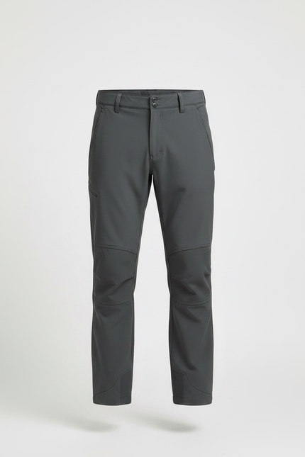 Pantalon Randonnée Gris Softshell Homme Coupe Droite - Polyester - vue 3