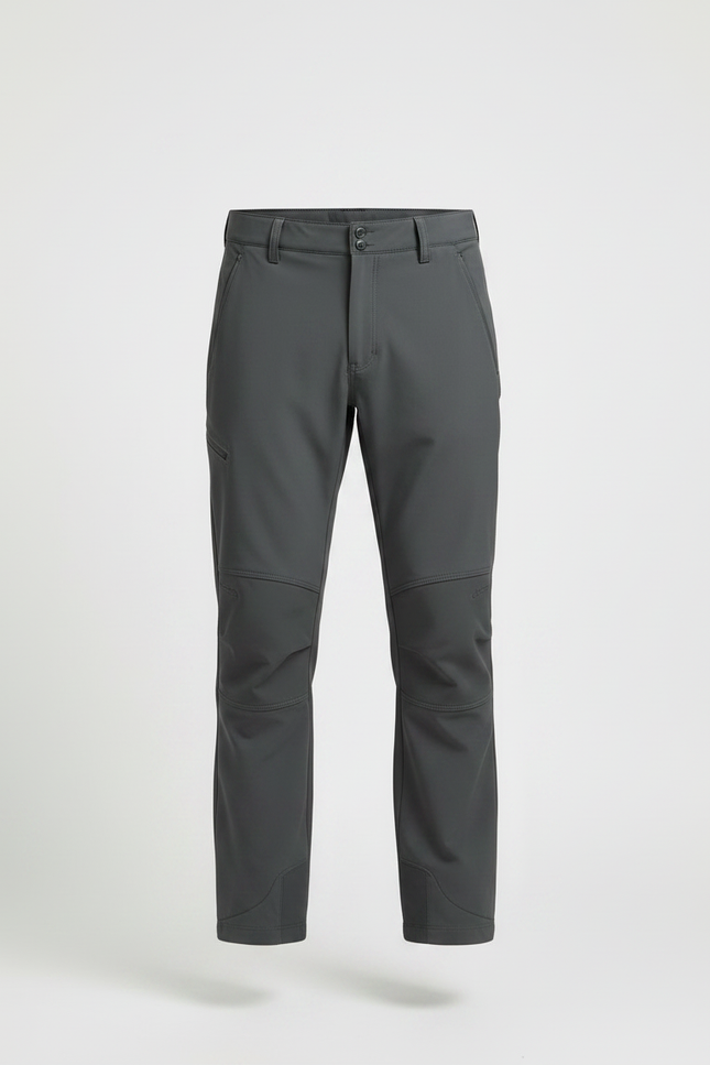 Pantalon Randonnée Gris Softshell Homme Coupe Droite - Polyester - vue 3