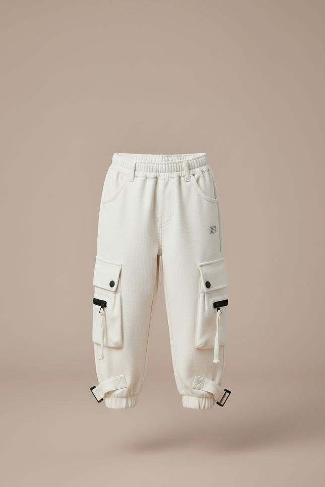 Pantalon Randonnée Beige Cargo Ample Enfant Polyvalent - Molleton - vue 3