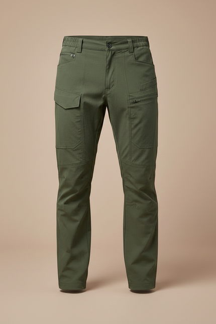 Pantalon Randonnée Vert Cargo Léger Homme - Kaki Polyester - vue 3