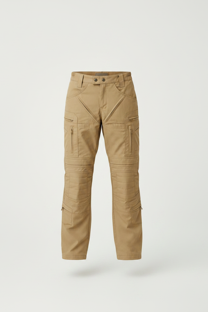 Pantalon Randonnée Beige Cargo Enfant Robuste Tactique - Toile - vue 3