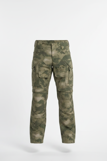 Pantalon Randonnée Camouflage Vert Multipoches Tactique Enfant - Polyester - vue 3
