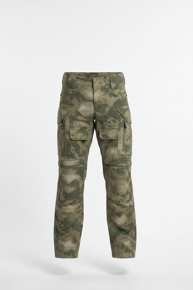 Pantalon Randonnée Camouflage Vert Multipoches Tactique Enfant - Polyester - vue 3