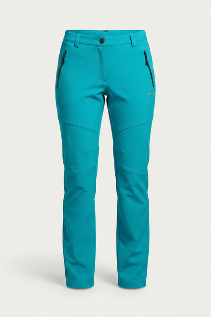 Pantalon Randonnée Femme Turquoise Coupe Droite Zippé - Bleu Polyester - vue 3
