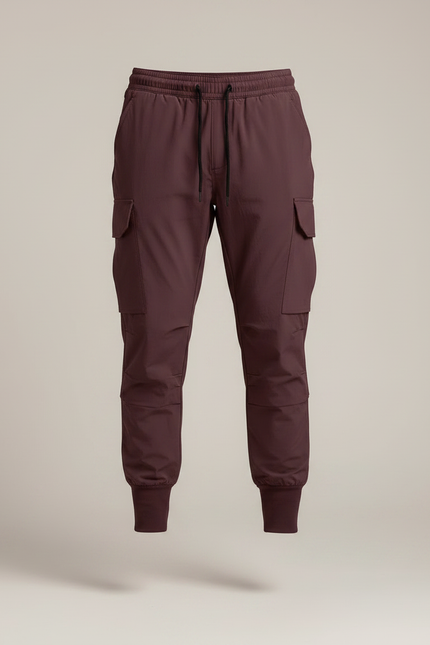 Pantalon Randonnée Bordeaux Cargo Homme Fluide Léger Jogger - Polyester - vue 3