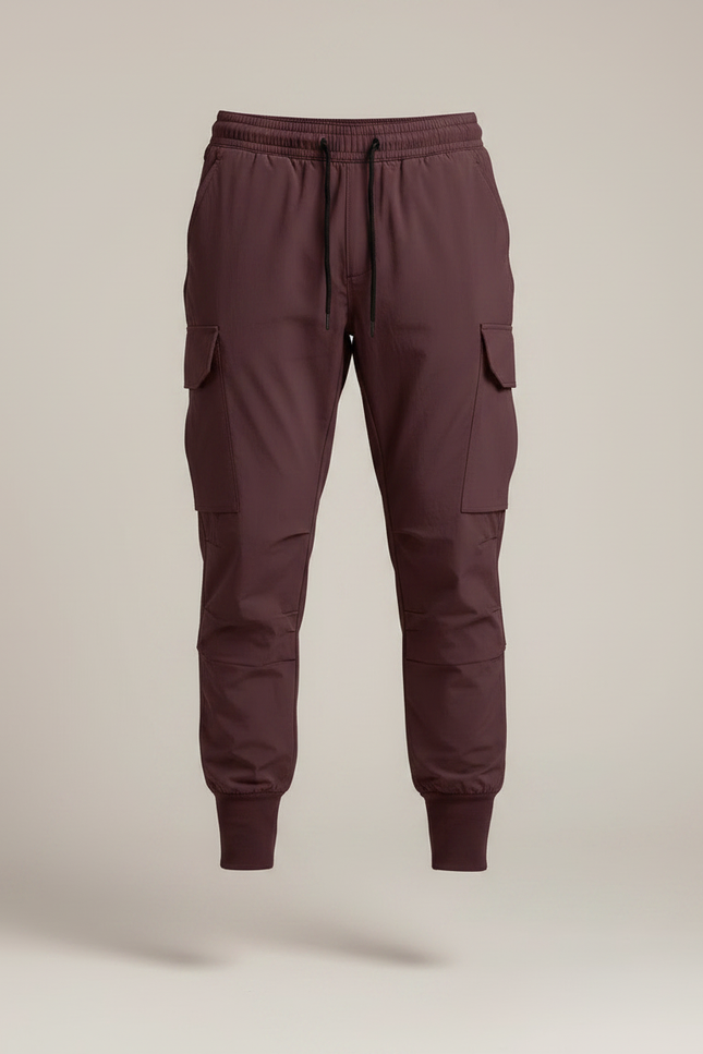 Pantalon Randonnée Bordeaux Cargo Homme Fluide Léger Jogger - Polyester - vue 3