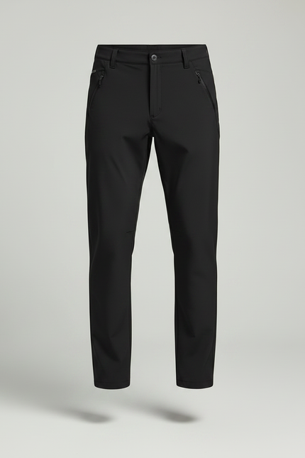 Pantalon Randonnée Noir Homme Coupe Droite Séchage Rapide - Polyester - vue 3