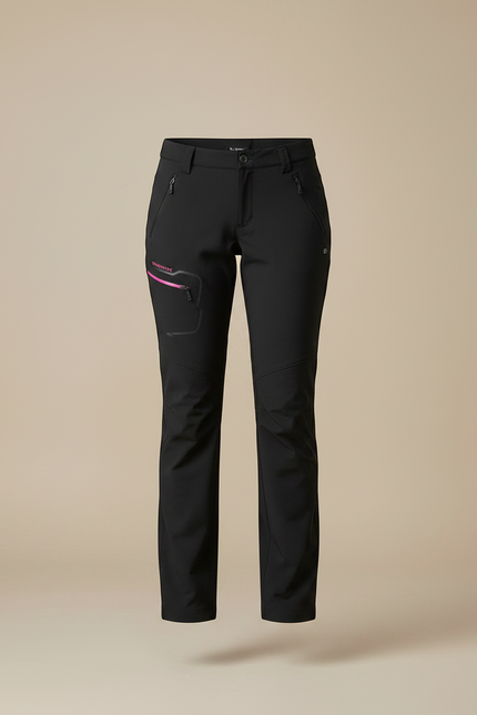Pantalon Randonnée Noir Ceinture Stretch Femme - Polyester - vue 3