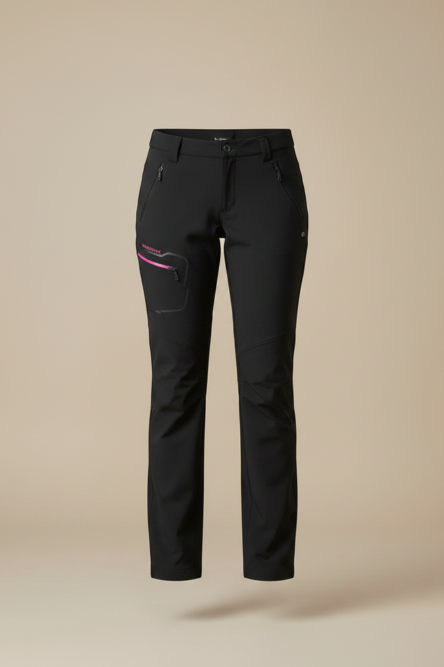 Pantalon Randonnée Noir Ceinture Stretch Femme - Polyester - vue 3