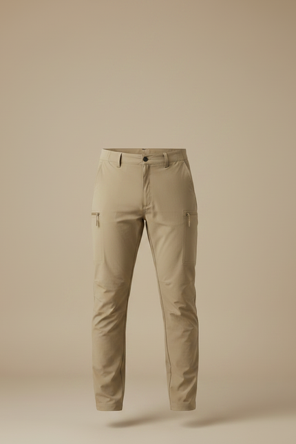Pantalon Cargo Randonnée - Beige Polyester - vue 3