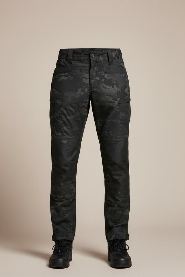 Pantalon Randonnée Camouflage Noir Homme Tactique Robuste - Polyester - vue 3
