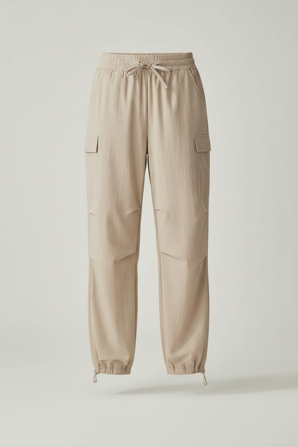 Pantalon Randonnée Beige Cargo Fluide Femme Sport - Polyester - vue 3