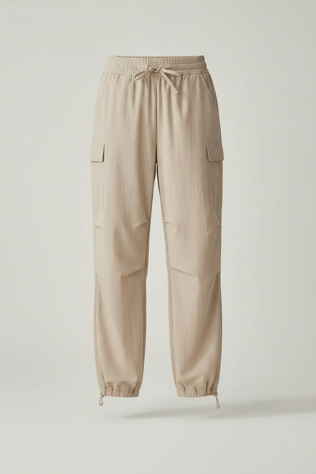 Pantalon Randonnée Beige Cargo Fluide Femme Sport - Polyester - vue 3