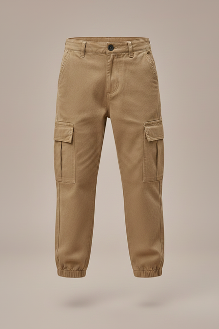 Pantalon Randonnée Enfant Kaki Cargo Décontracté - Toile - vue 3
