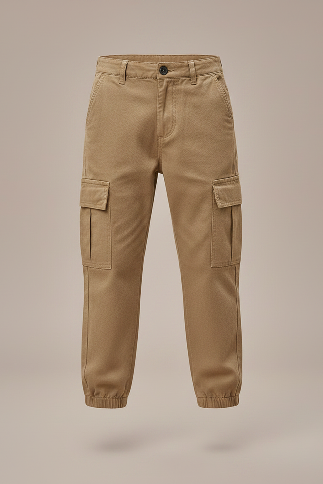 Pantalon Randonnée Enfant Kaki Cargo Décontracté - Toile - vue 3