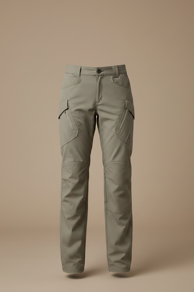 Pantalon Randonnée Cargo Kaki Multipoches Coupe Droite - Polyester - vue 3