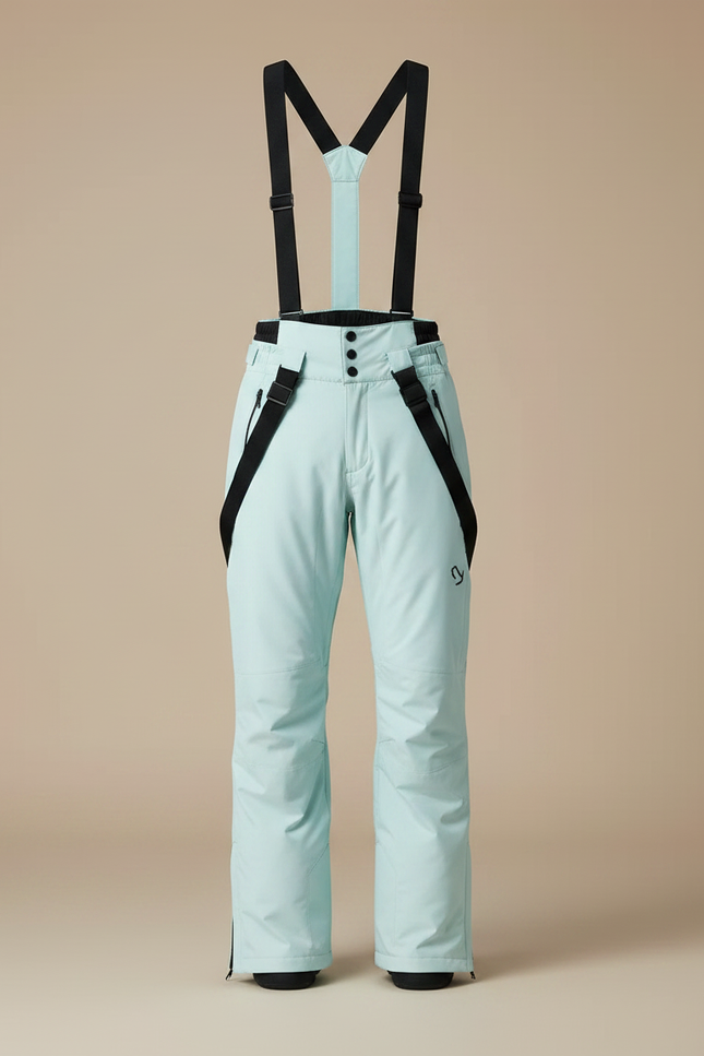 Pantalon Randonnée Aqua Bretelles Imperméable Ski Homme - Bleu Polyester - vue 3