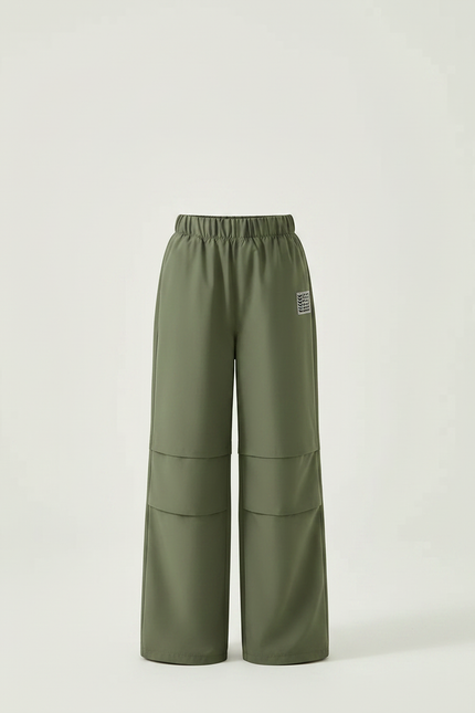 Pantalon Randonnée Vert Ample Cargo Enfant Léger - Kaki Polyester - vue 3