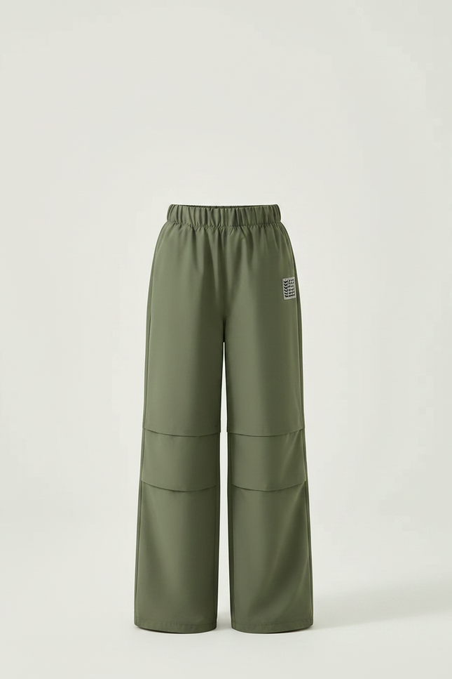 Pantalon Randonnée Vert Ample Cargo Enfant Léger - Kaki Polyester - vue 3