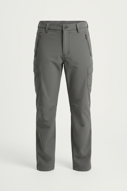 Pantalon Randonnée Gris Enfant Confortable Élastique Imperméable - Polyester - vue 3
