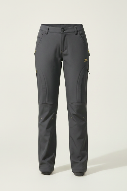 Pantalon Randonnée Gris Polaire Imperméable Coupe-vent Femme - Polyester - vue 3
