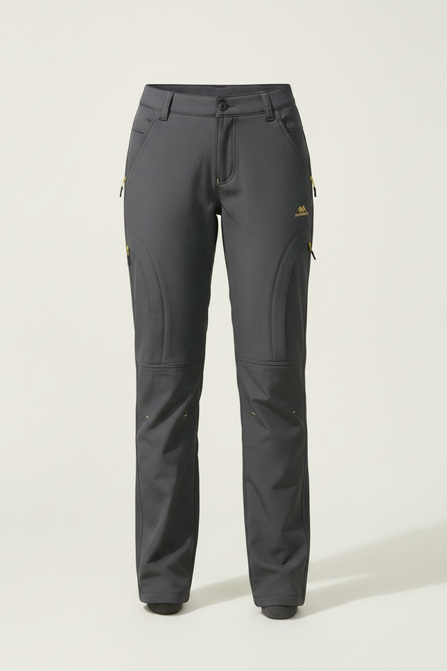 Pantalon Randonnée Gris Polaire Imperméable Coupe-vent Femme - Polyester - vue 3