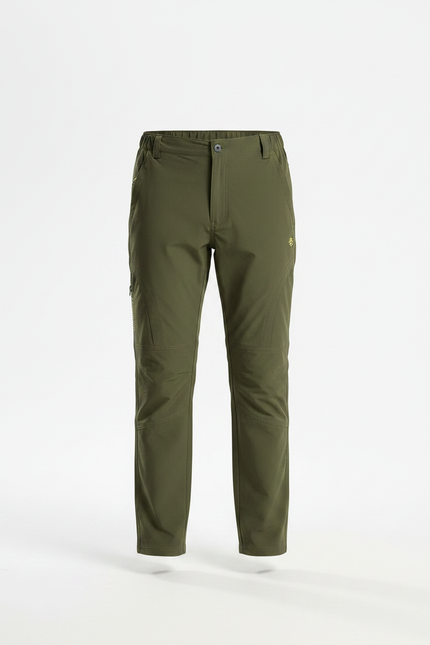Pantalon Randonnée Vert Kaki Léger Respirant Enfant - Polyester - vue 3