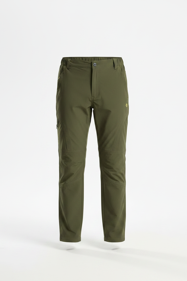 Pantalon Randonnée Vert Kaki Léger Respirant Enfant - Polyester - vue 3