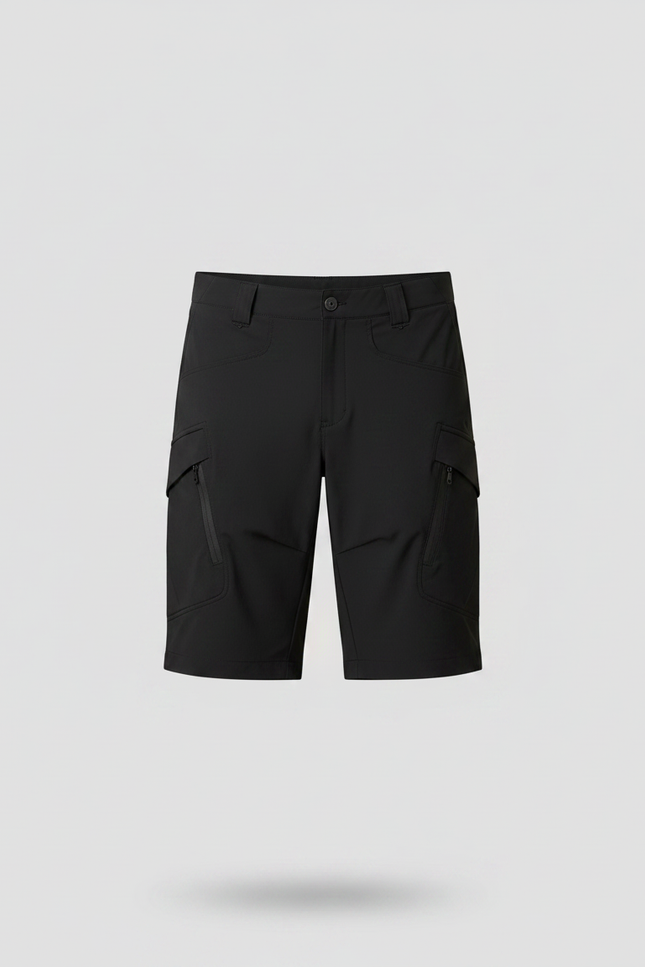Pantalon Randonnée Noir Cargo Court Multipoches Homme - Polyester - vue 3