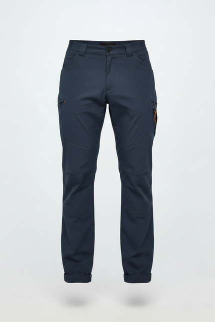 Pantalon Randonnée Homme Bleu Marine Léger Cargo Ajusté - Polyester - vue 3