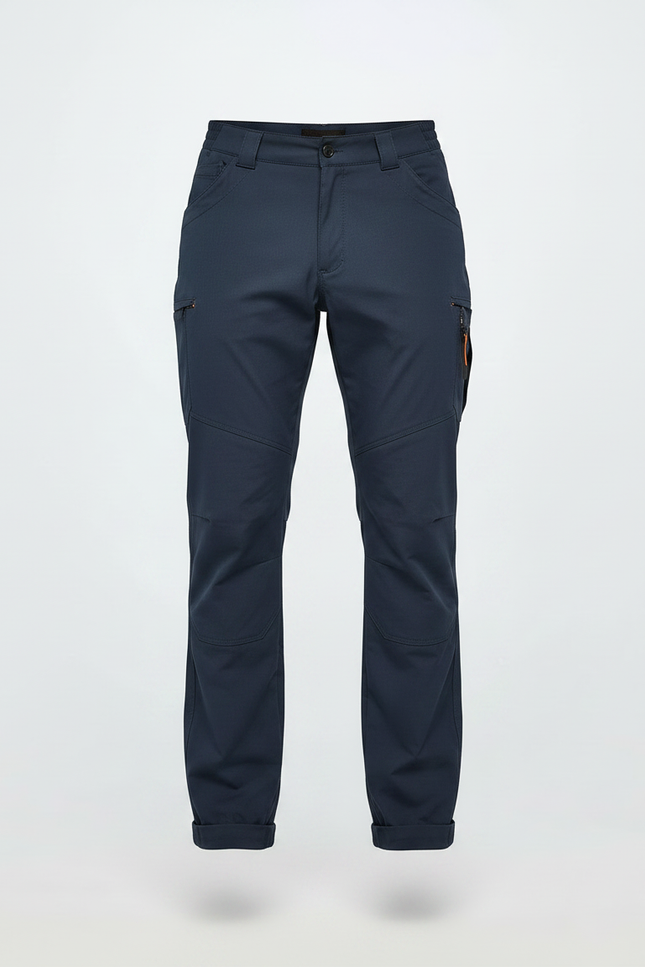 Pantalon Randonnée Homme Bleu Marine Léger Cargo Ajusté - Polyester - vue 3
